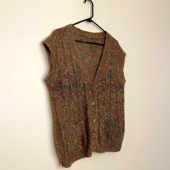 Vintage Wool Blend Confetti Vest size M - Picture 1 of 6
